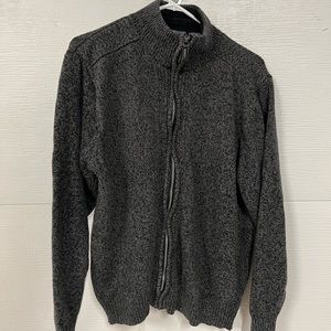 Grey zip-up turtleneck sweater